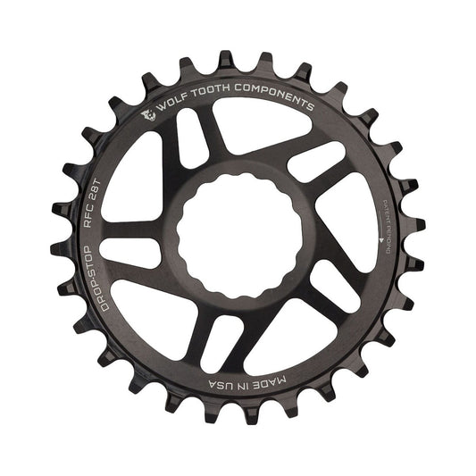 Plateau Mono WOLF TOOTH BOOST 9/10/11/12V Raceface CINCH Direct Mount Offset 3mm Noir — vue du plateau sur fond blanc