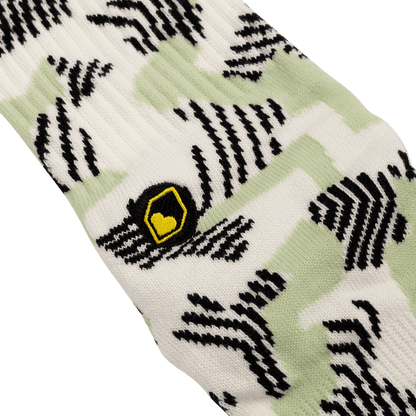 Chaussettes BURGTEC EVERYDAY CREW PATTERNED Blanc/Vert