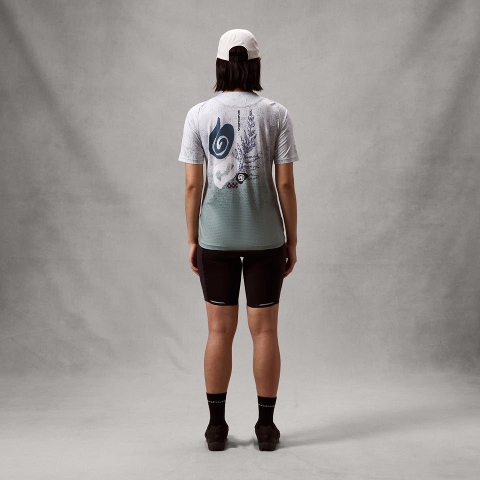 Maillot ENDURA SINGLETRACK PRINT Manches Courtes Femme Aero Blue