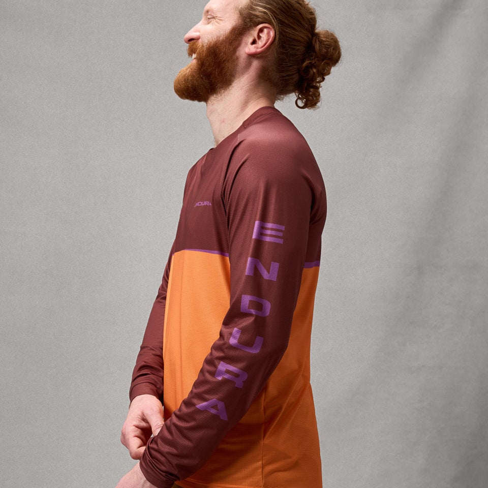 ENDURA SINGLETRACK CORE PRINTED Langærmet End Orange MTB-trøje