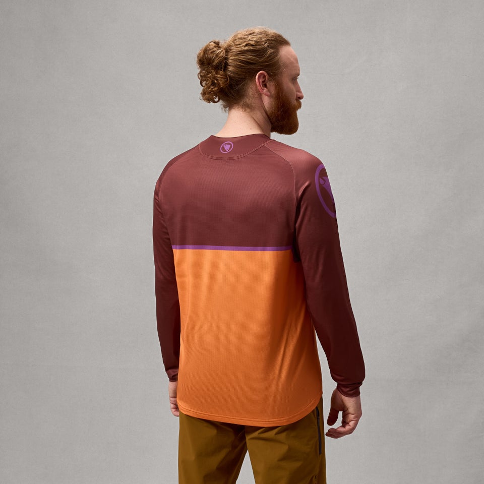 ENDURA SINGLETRACK CORE PRINTED Langærmet End Orange MTB-trøje