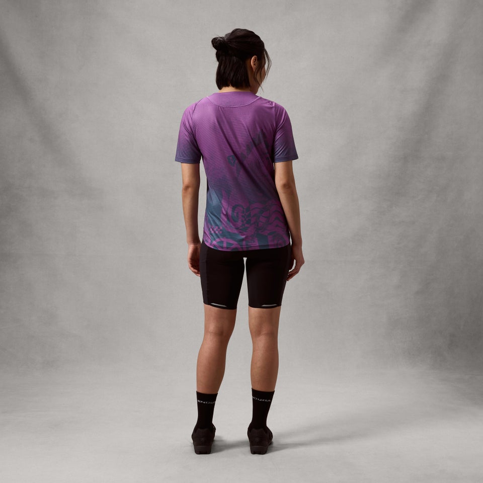 Maillot ENDURA SINGLETRACK PRINT Manches Courtes Femme End Purple