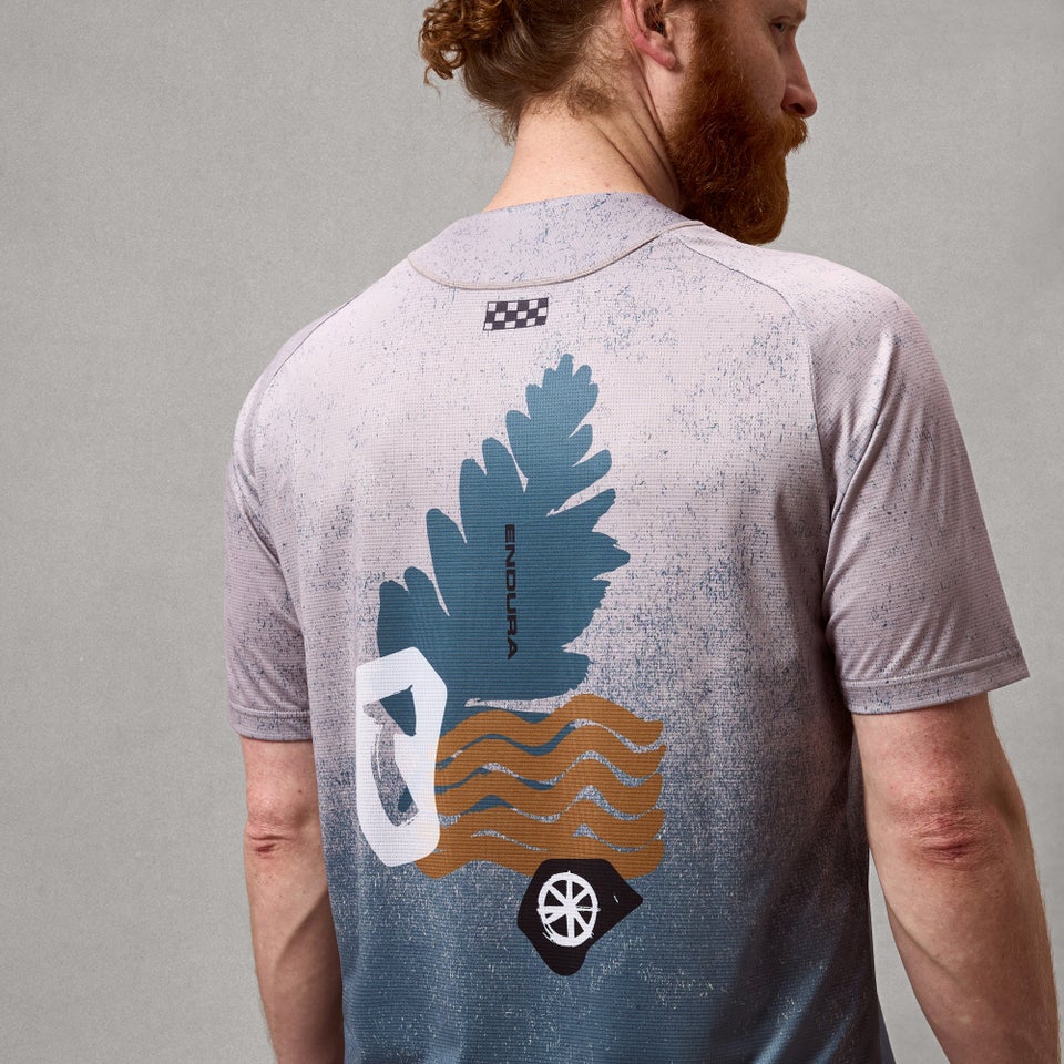 ENDURA SINGLETRACK PRINT kortærmet titanium-trøje