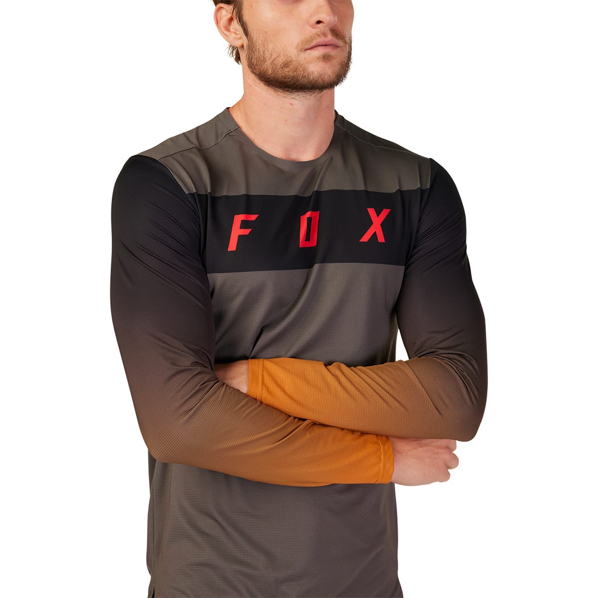 Maillot FOX FLEXAIR ARCADIA Manches Longues Gris/Marron