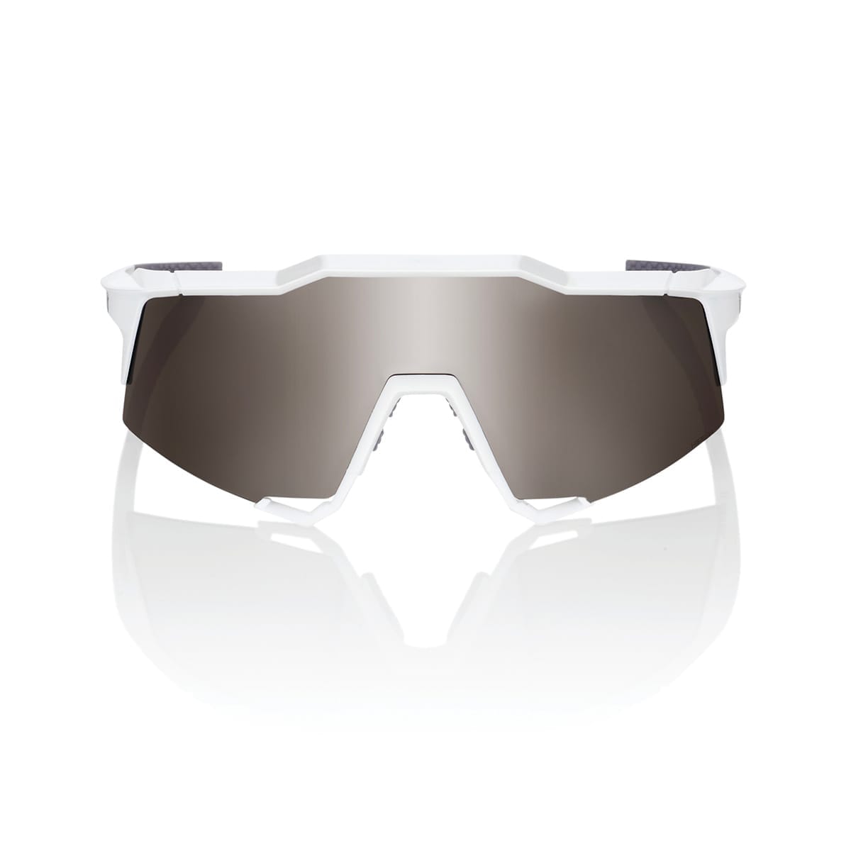 Lunettes 100%  SPEEDCRAFT Blanc Matt Hiper Mirror Argent