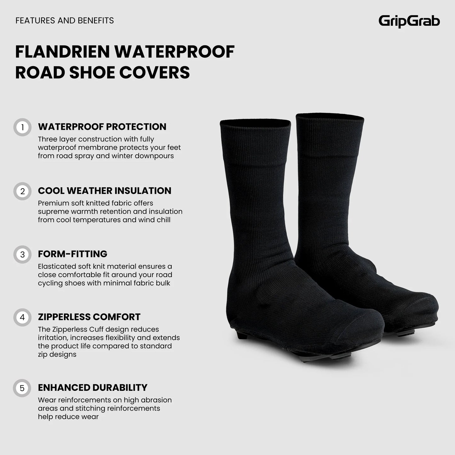 Obal na boty GRIPGRAB FLANDRIEN WATERPROOF Black