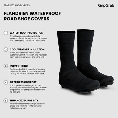 Couvre-Chaussures GRIPGRAB FLANDRIEN WATERPROOF Noir