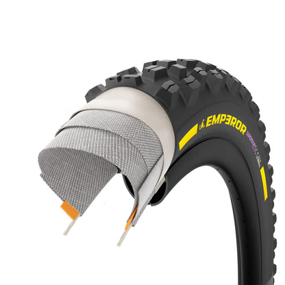 Pneu PIRELLI SCORPION EMPEROR 29x2.40 Supersoft DH+Wall Tubeless Ready Souple Noir/Jaune Team Edition