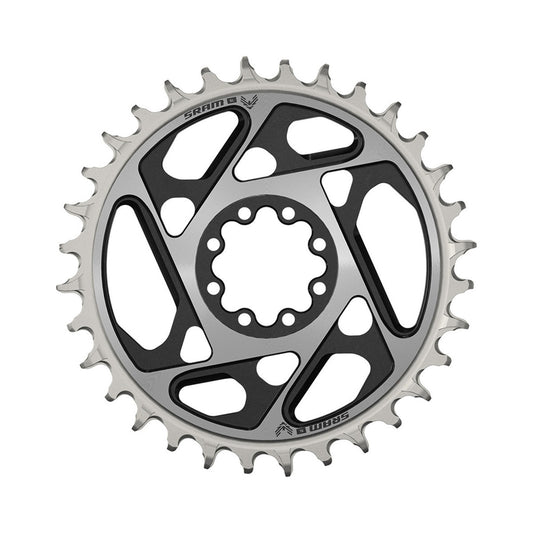 Plateau Mono SRAM XX-SL T-TYPE EAGLE BOOST 12V Direct Mount Offset 0mm Noir/Argent — vue du plateau sur fond blanc