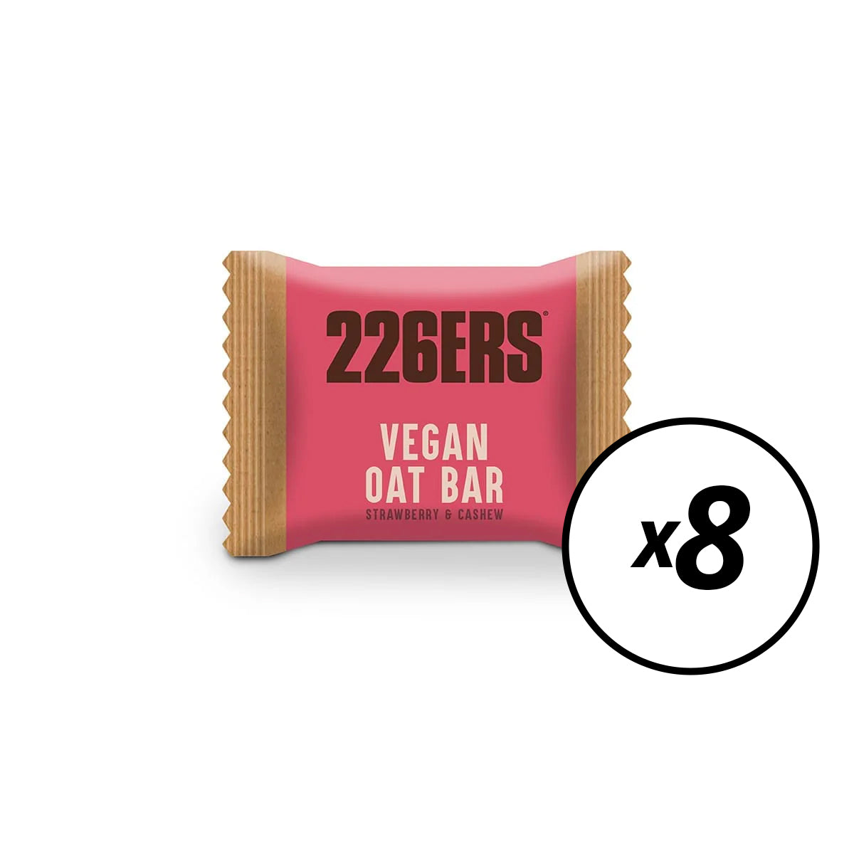 8 Barres Énergétique 226ERS AVOINE VEGAN (50G) Fraise noix de cajou - Date Courte