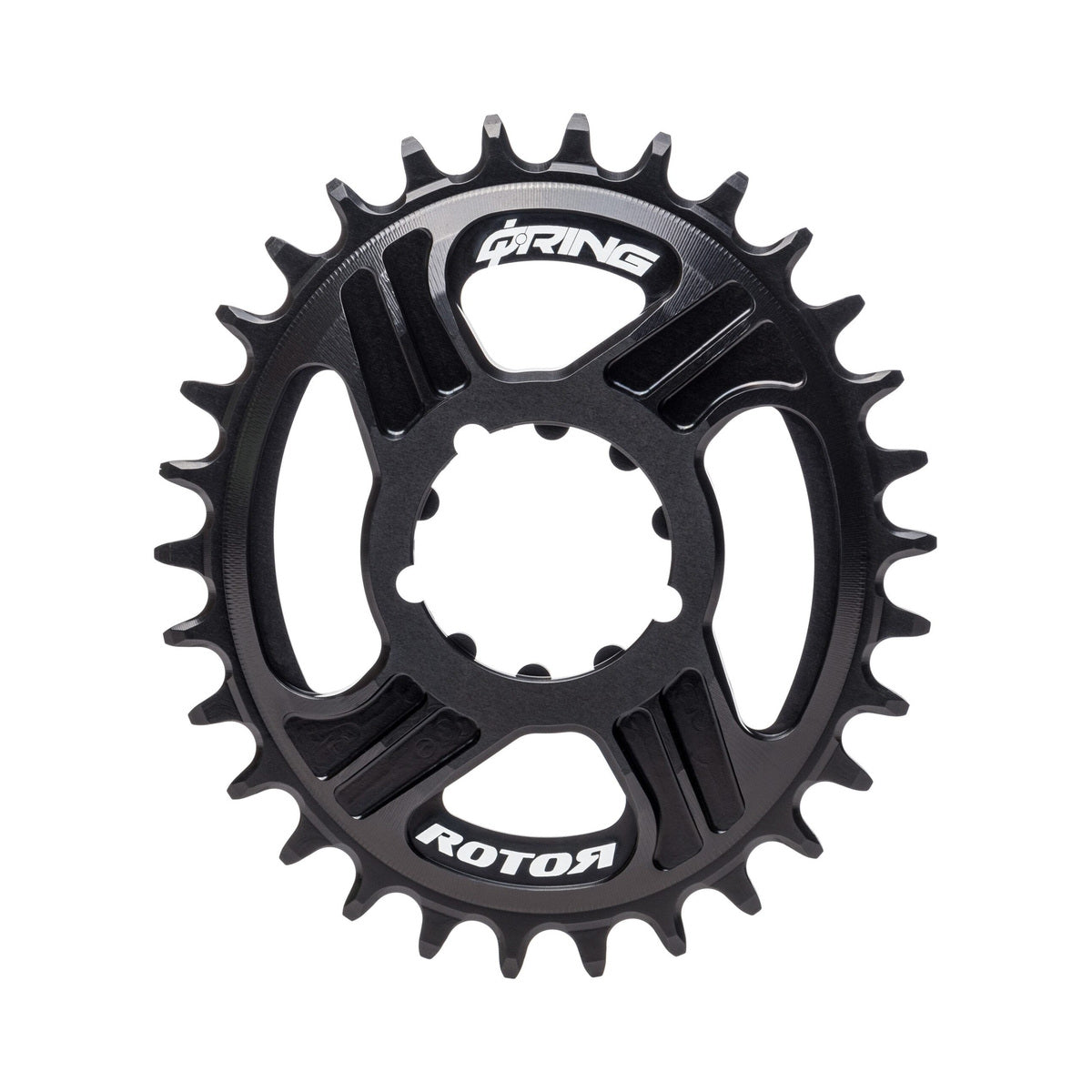 Plateau Mono Oval 11/12V ROTOR Q-RING Sram Direct Mount Offset 6 mm — vue du plateau sur fond blanc
