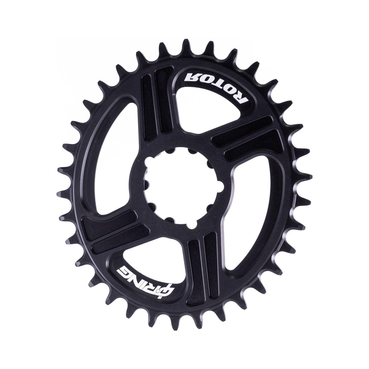 Plateau Mono Oval 11/12V ROTOR Q-Ring Sram Direct Mount Offset 0 mm — vue du plateau sur fond blanc