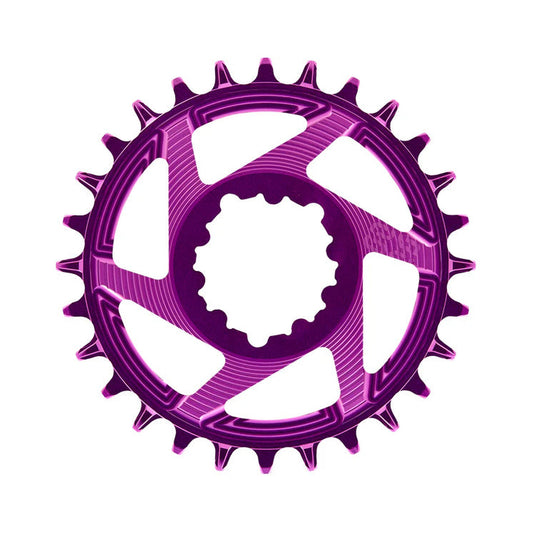 Plateau Mono E-THIRTEEN HELIX RACE 11/12V Direct Mount SRAM Boost Offset 3mm Violet — vue du plateau sur fond blanc