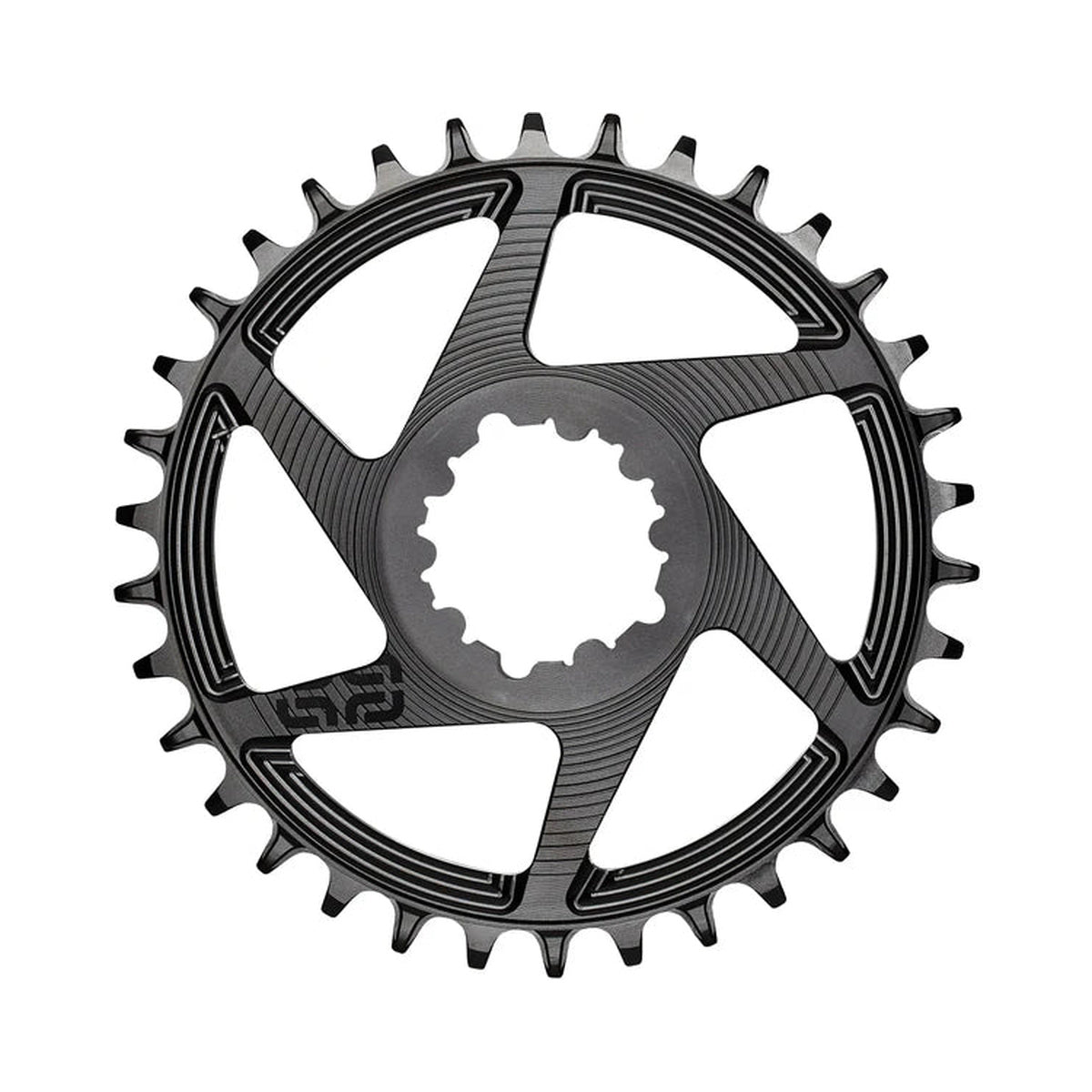 Plateau Mono E-THIRTEEN HELIX RACE 11/12V Direct Mount SRAM Boost Offset 3mm Noir — vue du plateau sur fond blanc