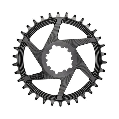 Plateau Mono E-THIRTEEN HELIX RACE 11/12V Direct Mount SRAM Boost Offset 3mm Noir — vue du plateau sur fond blanc