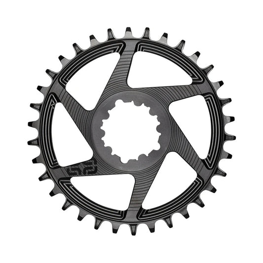 Plateau Mono E-THIRTEEN HELIX RACE 11/12V Direct Mount SRAM Boost Offset 3mm Noir — vue du plateau sur fond blanc