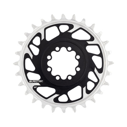 Plateau Mono BURGTEC THICK THIN 12V BOOST Direct Mount  8 Vis T-Type Narrow Wide Offset 3mm Noir — vue du plateau sur fond blanc