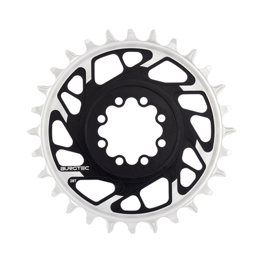 Plateau Mono BURGTEC THICK THIN 12V BOOST Direct Mount  8 Vis T-Type Narrow Wide Offset 3mm Noir — vue du plateau sur fond blanc