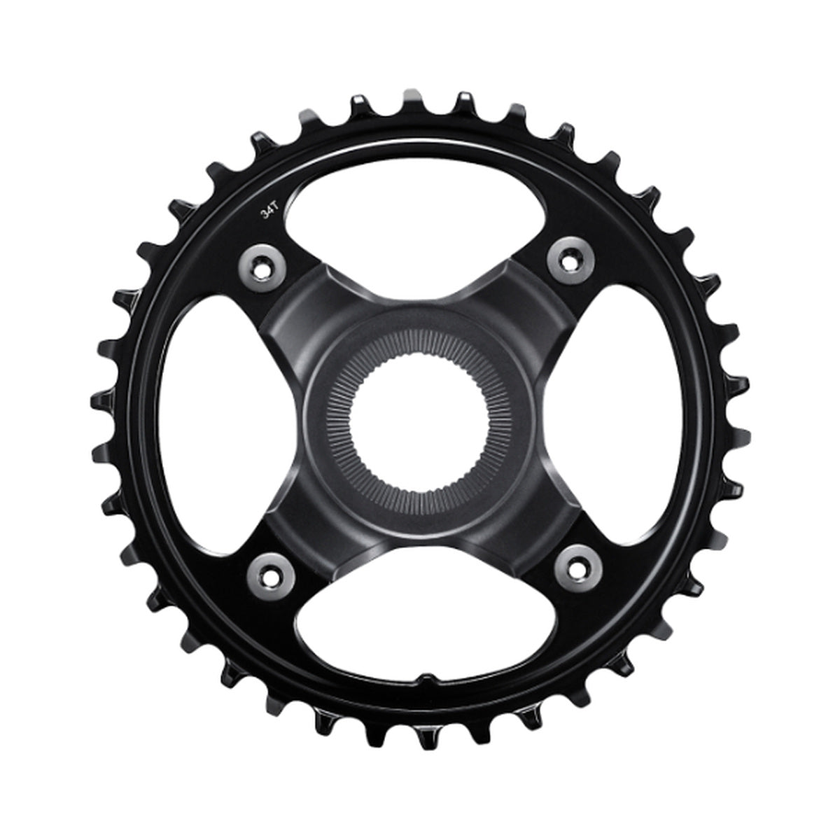 Plateau Mono E-Bike SHIMANO SM-CRE80-B 10/11V Ligne de chaine 55mm — vue du plateau sur fond blanc