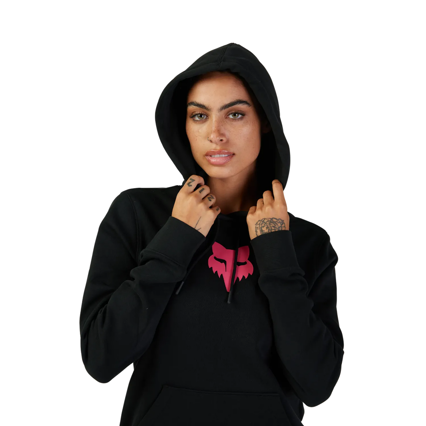 Dam FOX HEAD Hoody Svart/Rosa