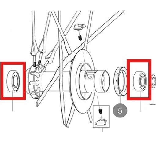 LOŽISKA MAVIC ZADNÍ NÁBOJ 9X22X7 (B9) + 12X24X6 (6901) 2013