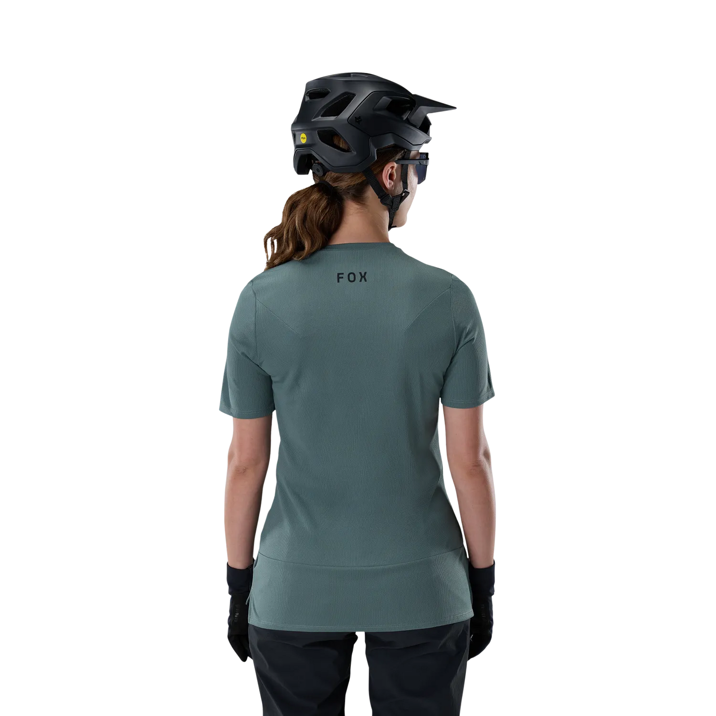 Maillot FOX RANGER HEAD Femme Manches Courtes Vert Sauge