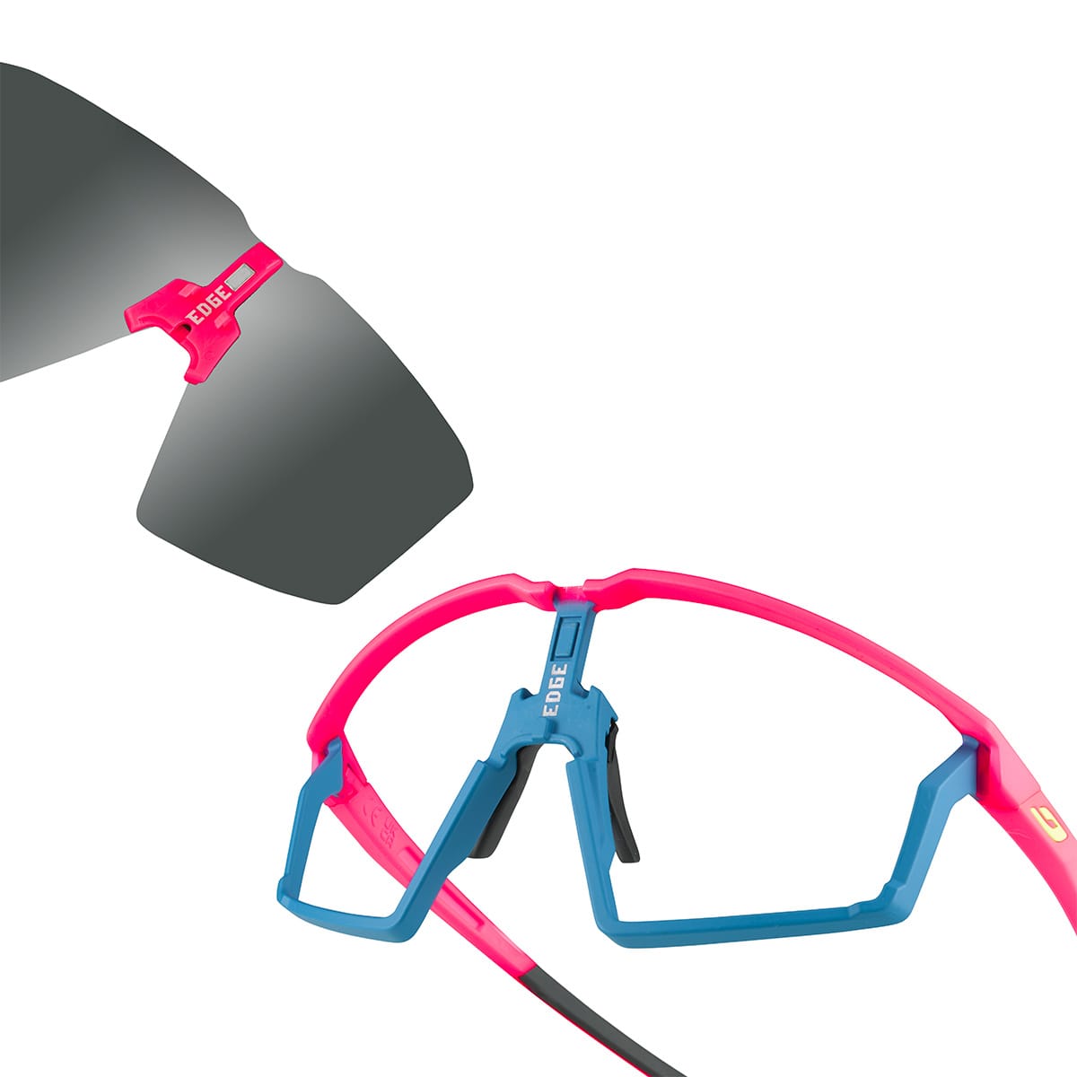 Lunettes JULBO EDGE Rose fluo/Bleu Spectron 3+ Smoke