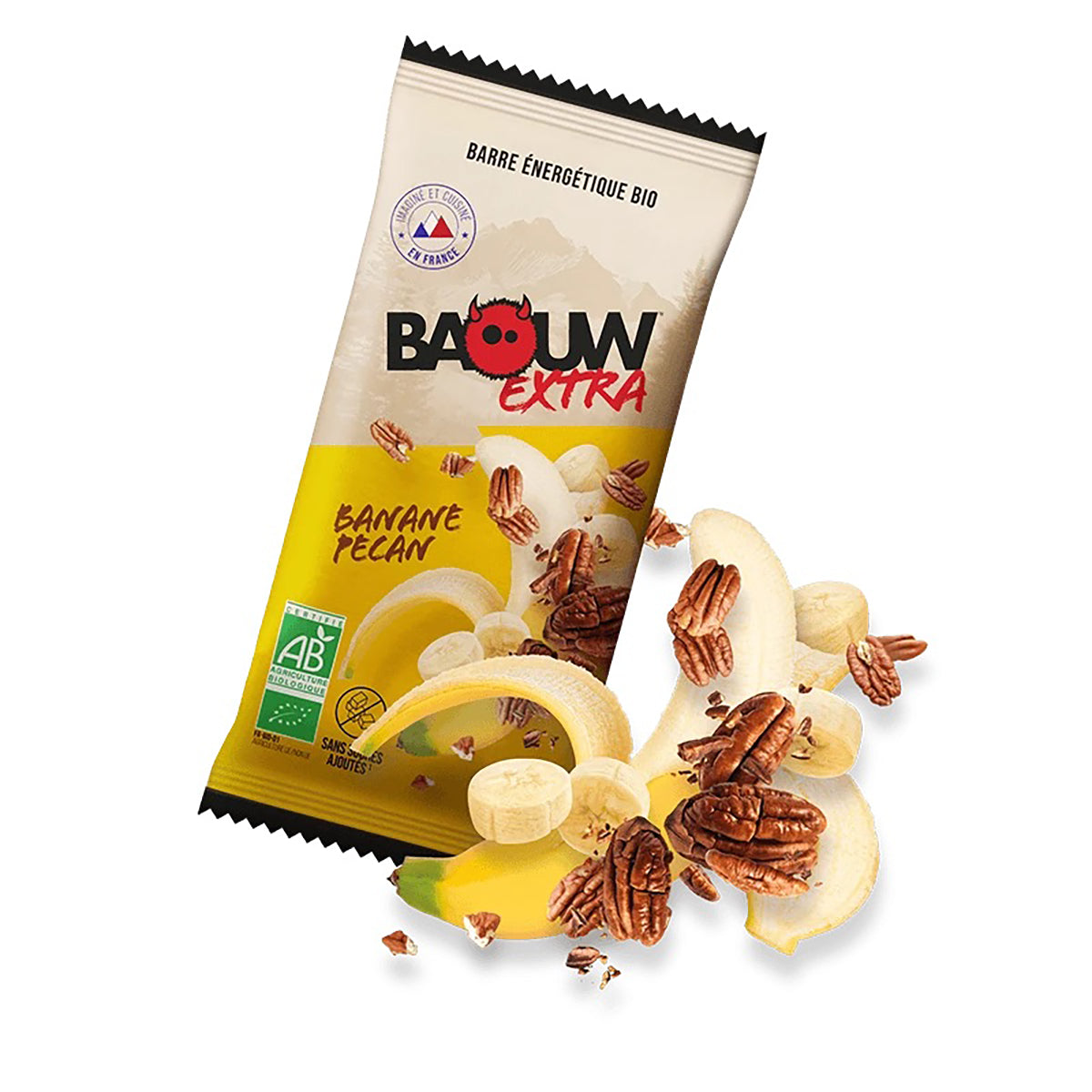 Barre Energétique BAOUW BIO EXTRA Banane-Pécan (50g)