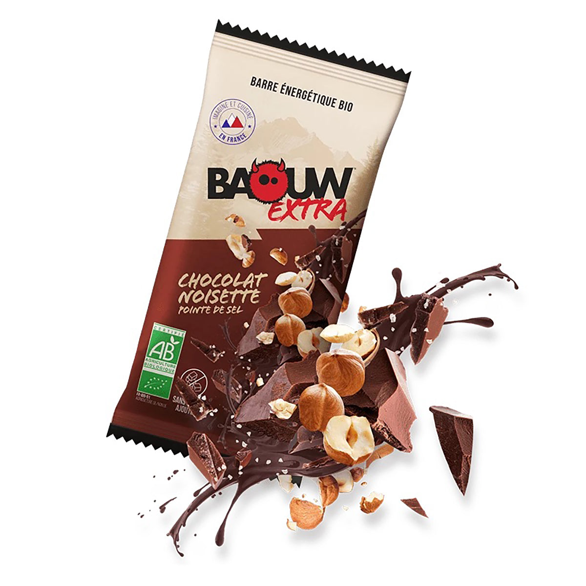 Barre Energétique BAOUW BIO EXTRA Chocolat-Noisette (50g)