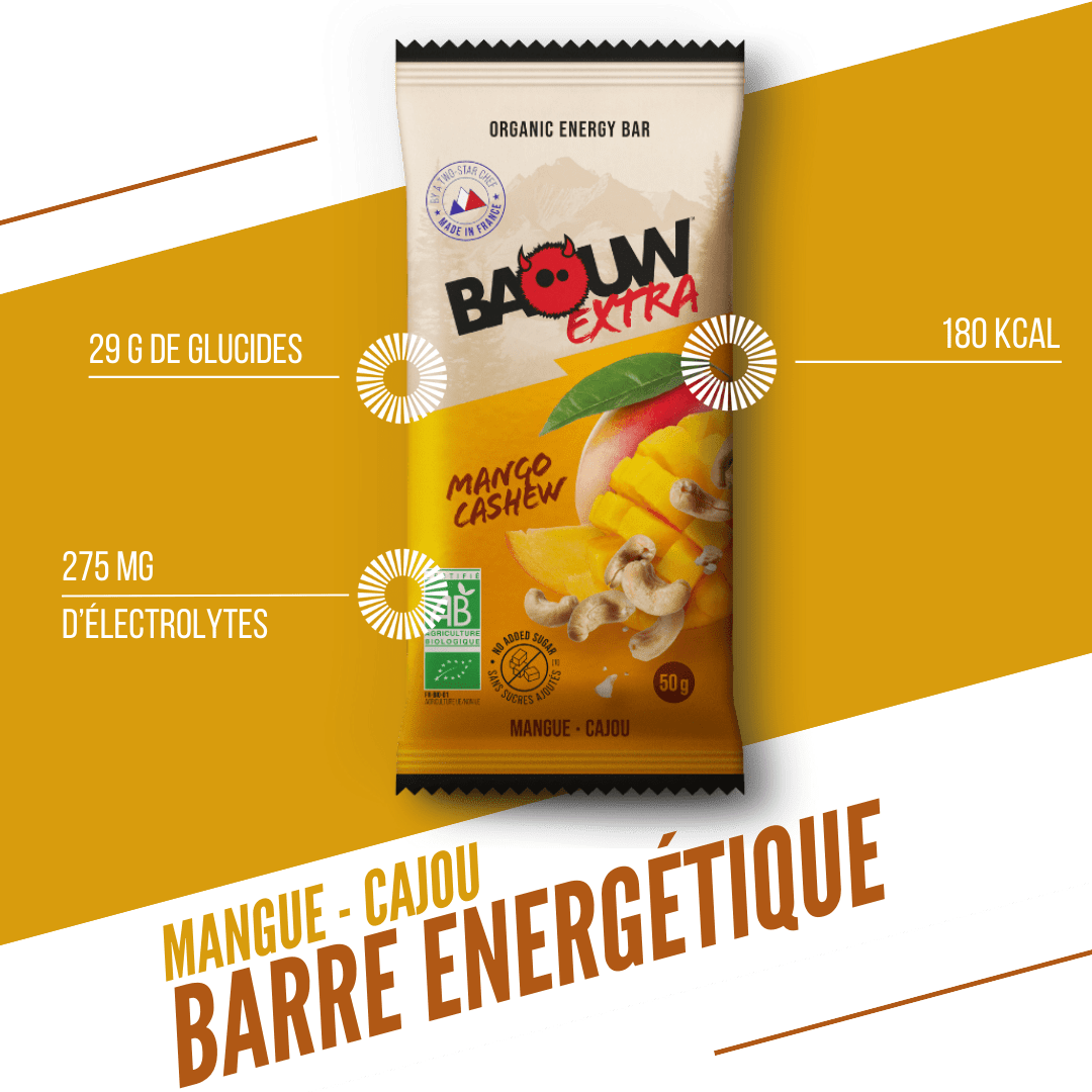 Energetická tyčinka BAOUW ORGANIC EXTRA Mango Cashew (50g)