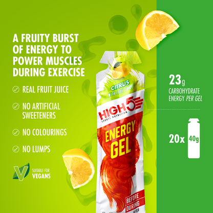 Gel Énergétique HIGH5 ENERGY GEL (40g) Citron