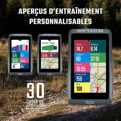Compteur GPS SIGMA ROX 12.1 EVO Basic Noir — personnalisation des écrans d’entraînement