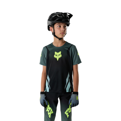 Maillot FOX RANGER FOUNDRY Junior Manches Courtes Vert Sauge