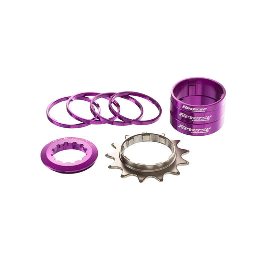 Kit Single Speed avec Pignon 13 Dents REVERSE COMPONENTS Violet