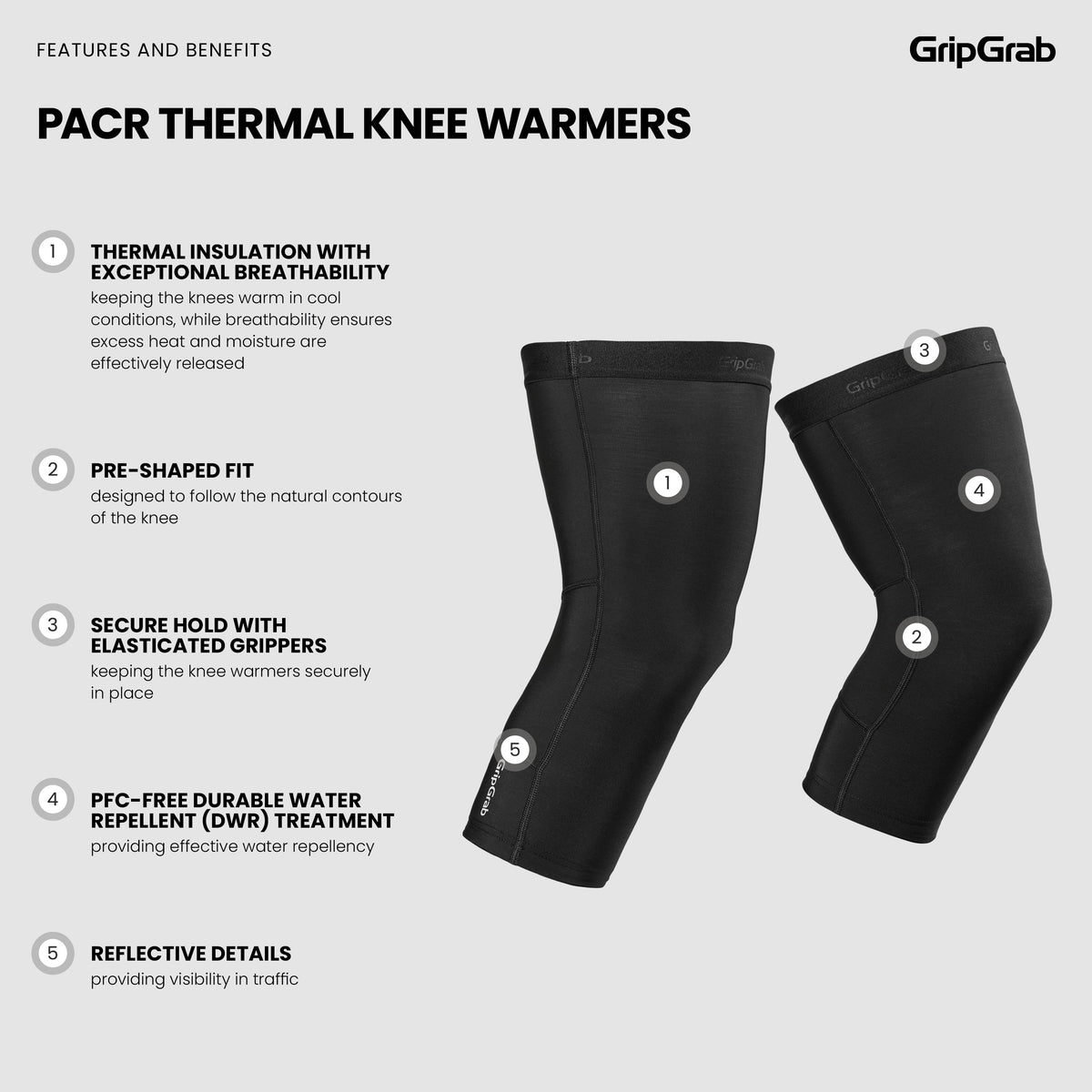 Genouillères GRIPGRAB PACR THERMAL Noir