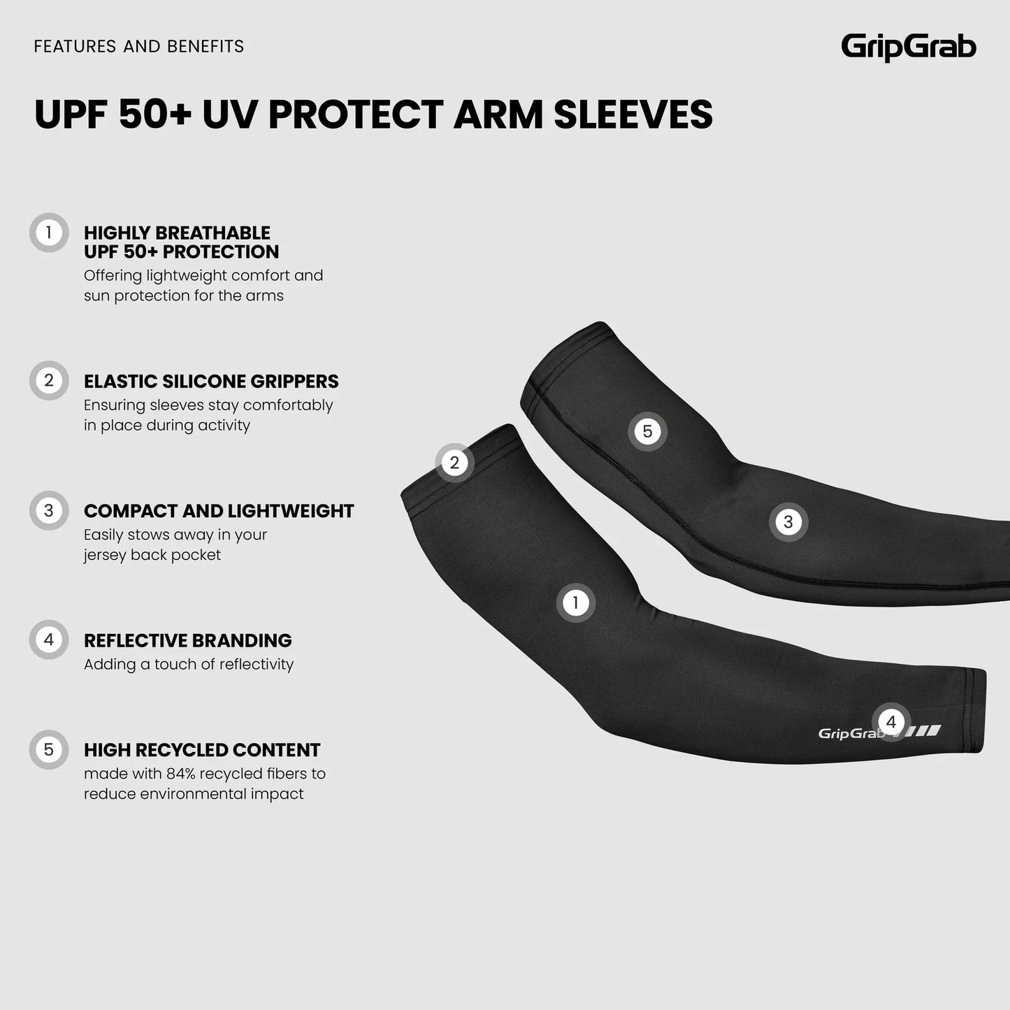 GRIPGRAB UPF 50+ UV PROTECT Ærmer Hvid