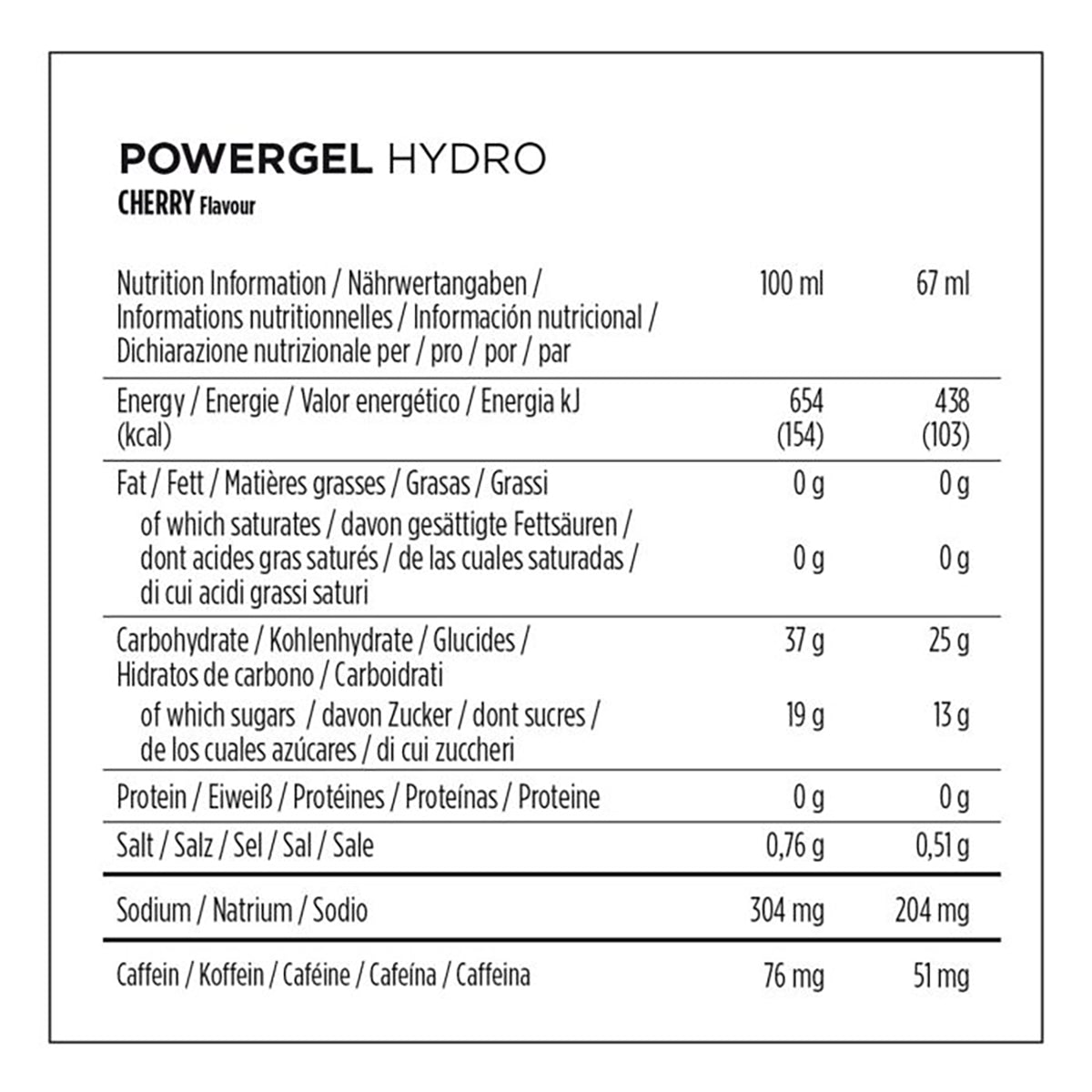 Gel Énergétique POWERBAR POWERGEL HYDRO (41g) Cerise Caféinée