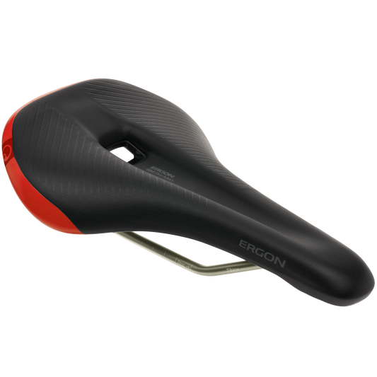 Selle ERGON SM Pro Risky Red M/L rails TiNox