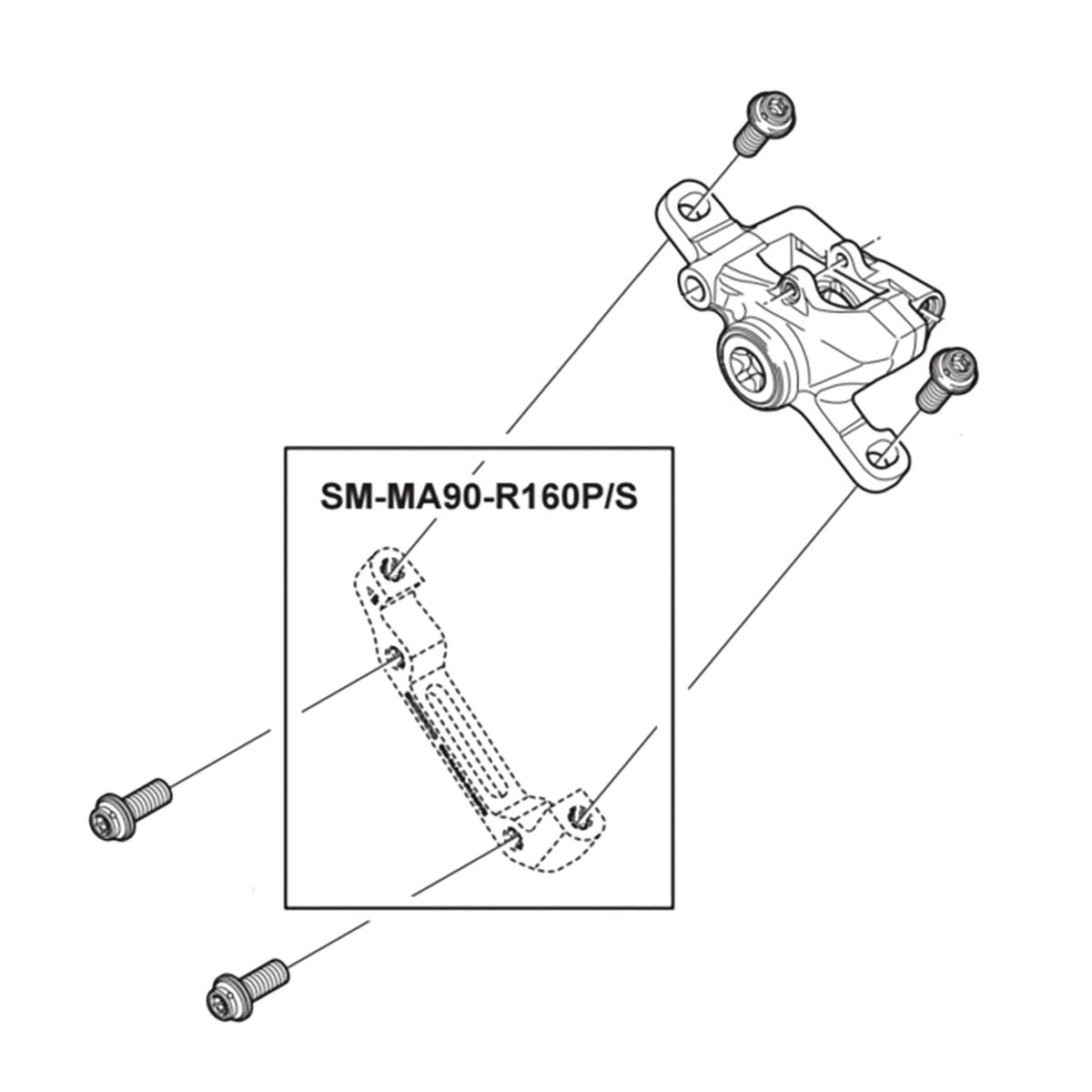 Adaptateur Étrier Avant PM / IS SHIMANO SM-MA90-F160P/S Disque 160 mm (+0 mm)