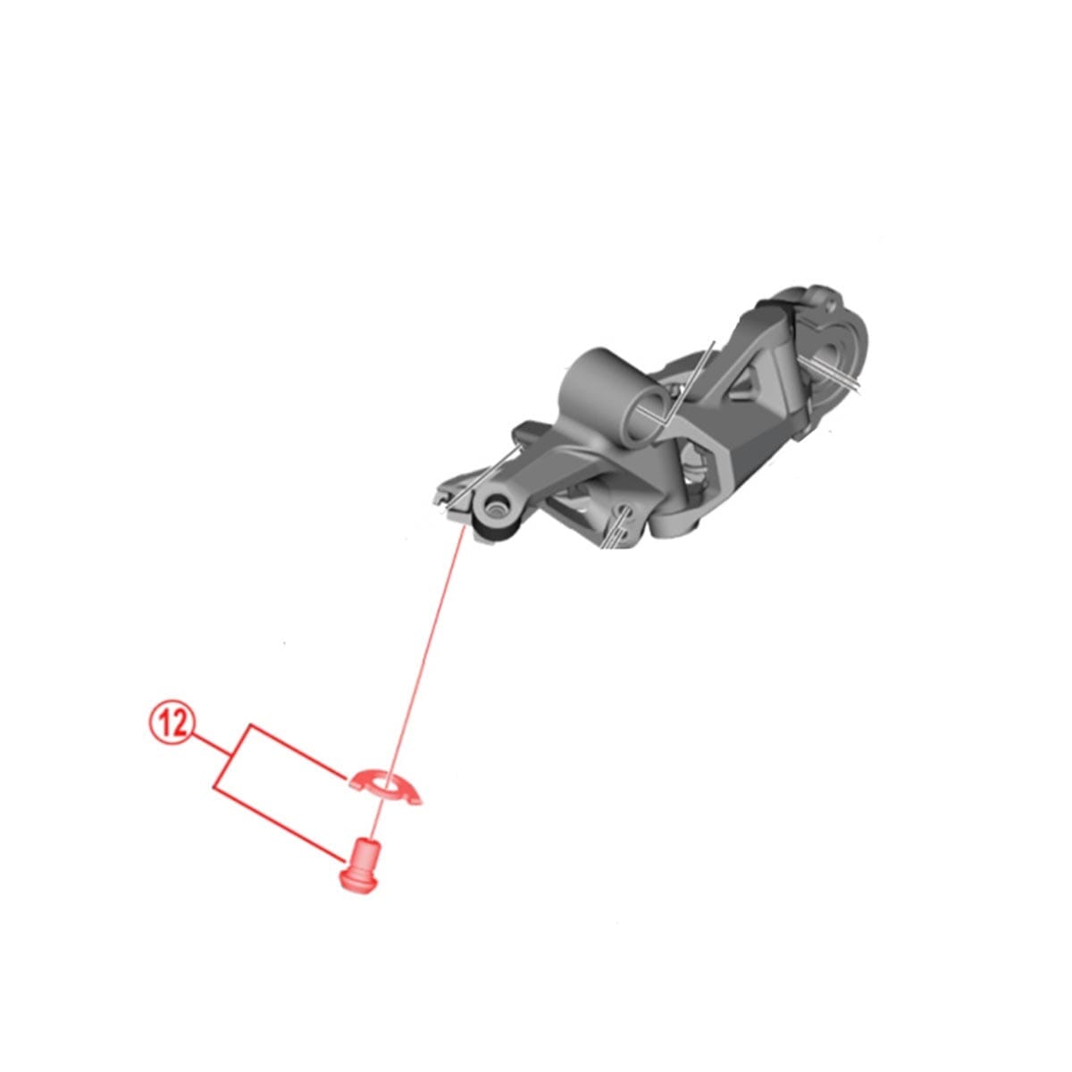 Vis et Entretoise de Fixation de Cable pour Dérailleur Arrière SHIMANO XT RD-M8100 #Y3FW98060