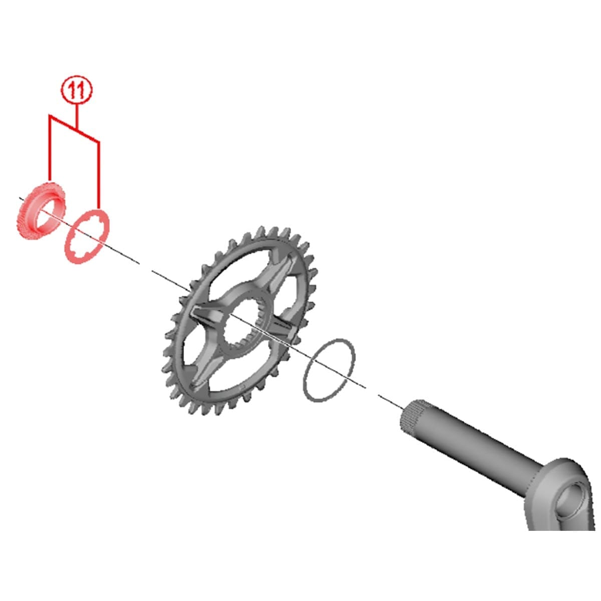 Ecrou et Rondelle de Fixation Plateau de Pédalier SHIMANO XT FC-M8100 #Y0J698060 Noir