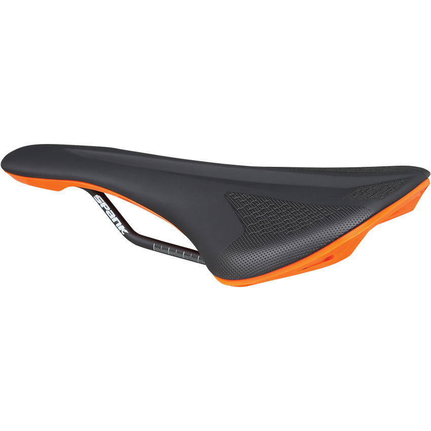 Selle SPANK SPIKE 160 Cuir Rails CrMo Orange