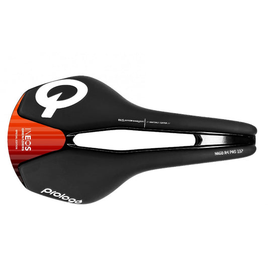 Selle PROLOGO NAGO R4 PAS Largeur 137mm Rails Tirox INEOS Noir/Rouge