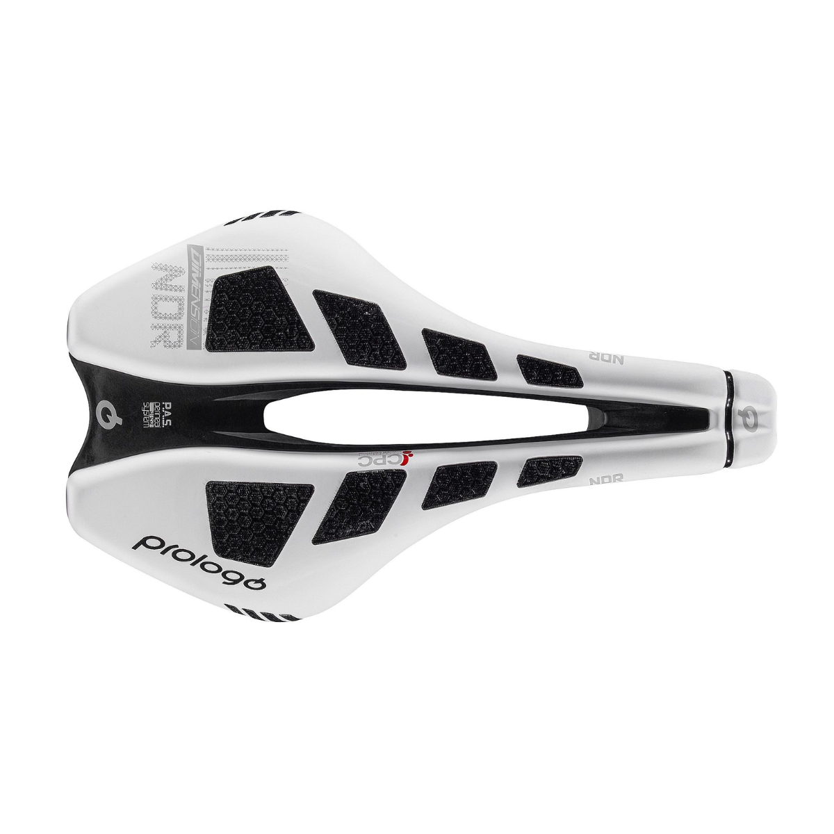 Selle PROLOGO DIMENSION NDR CPC Rails TiroX Blanche