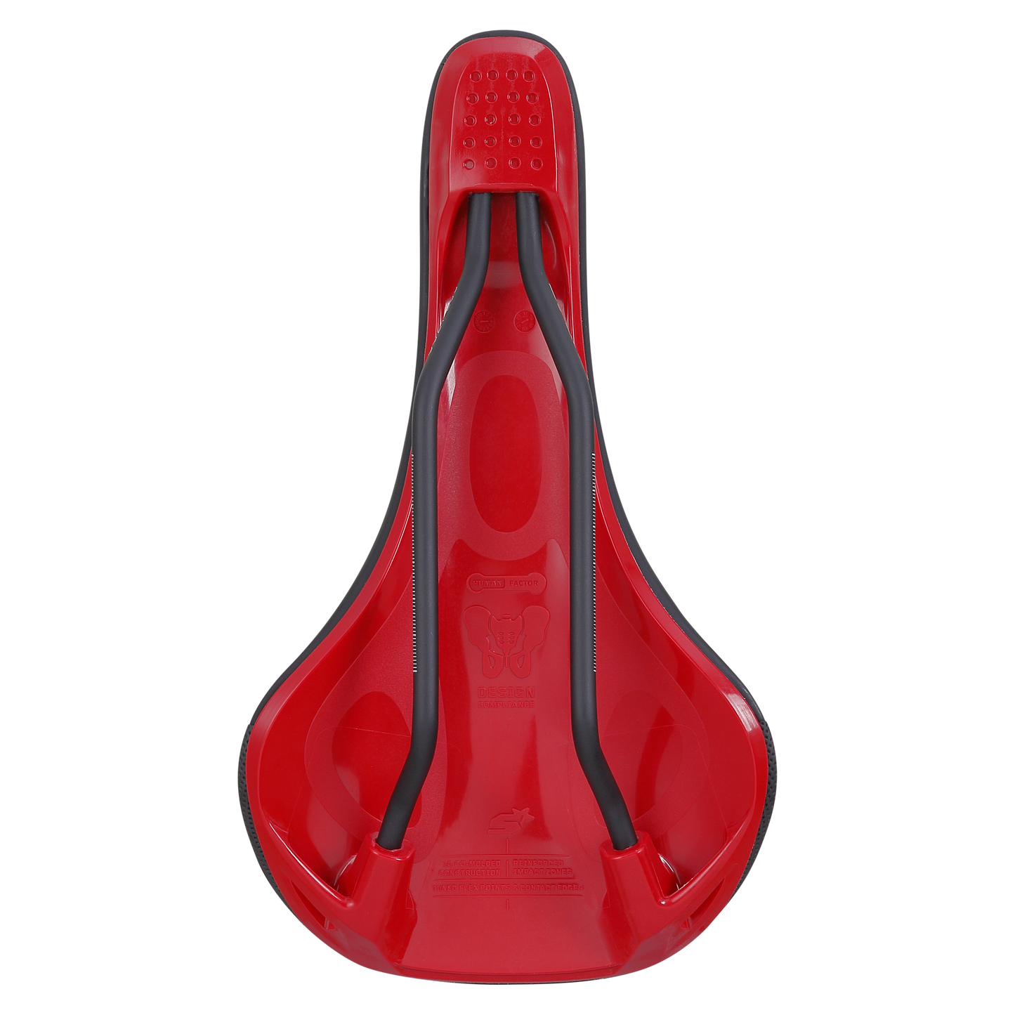 Selle SPANK SPIKE 160 Cuir Rails CrMo Rouge