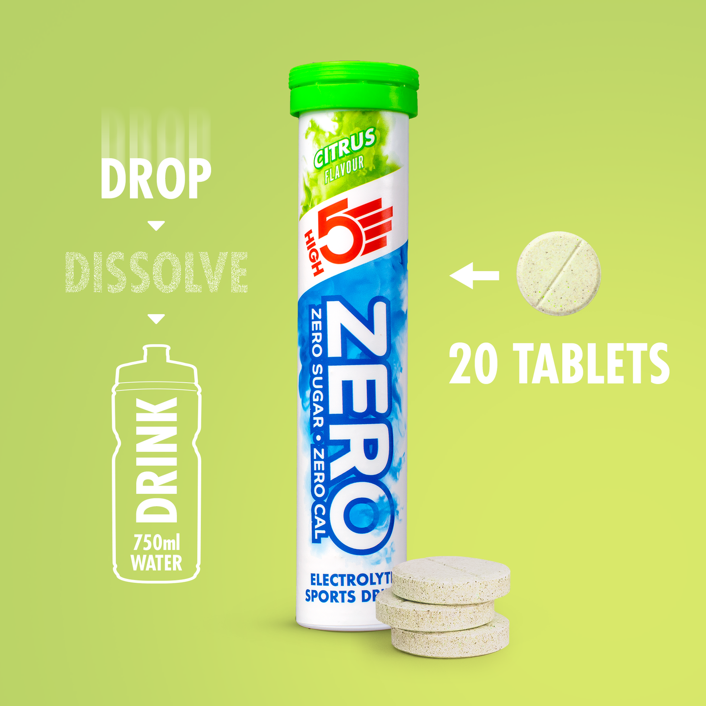Elektrolitowe tabletki nawadniające High5 ZERO (x20) Lemon