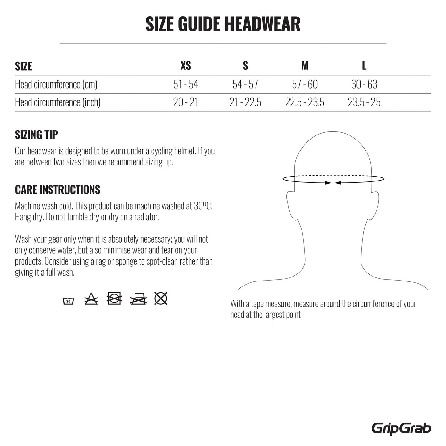 GRIPGRAB THERMO hjelmhue sort