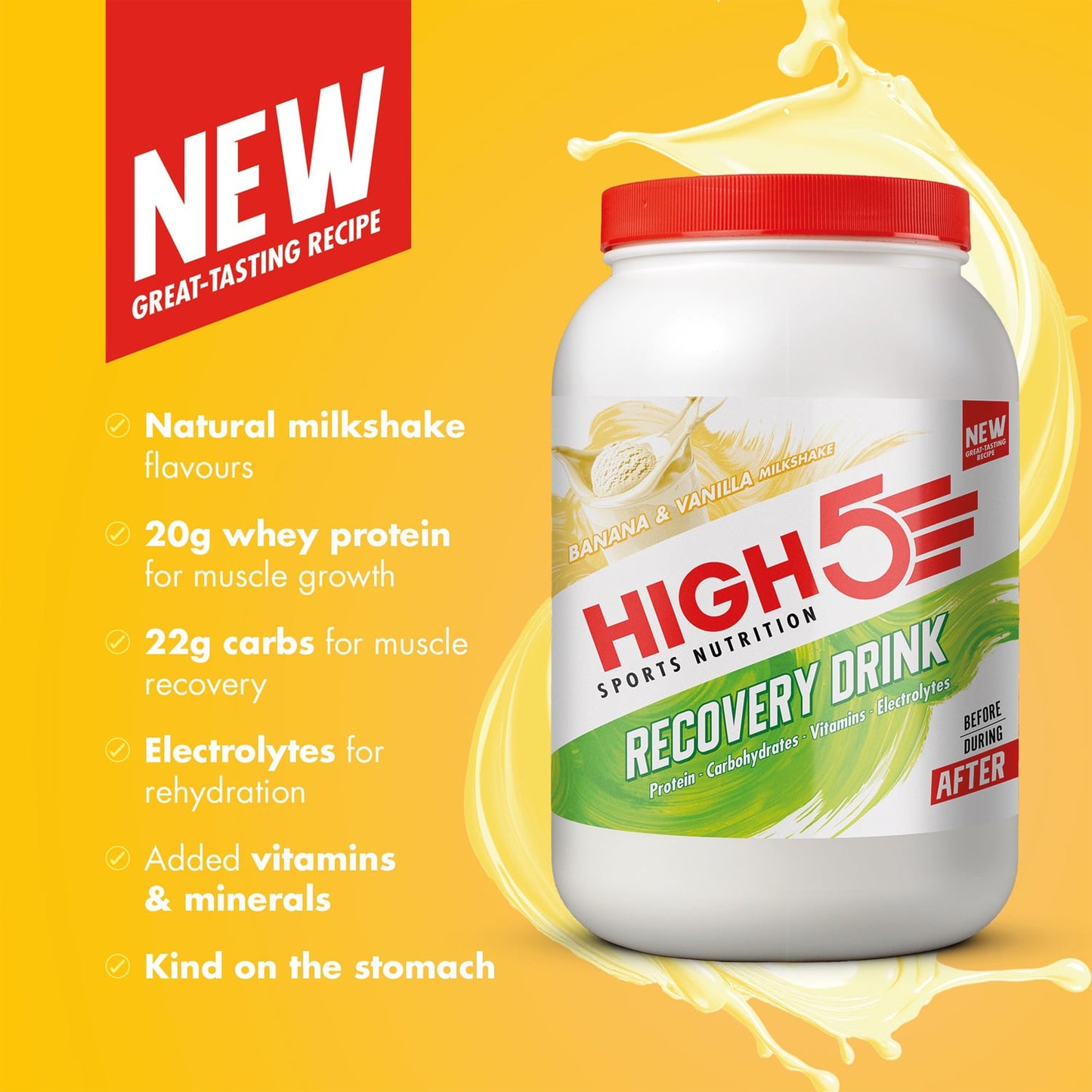 Recovery Drink High5 RECOVERY DRINK (1,6kg) Banana Vanilla Milkshake