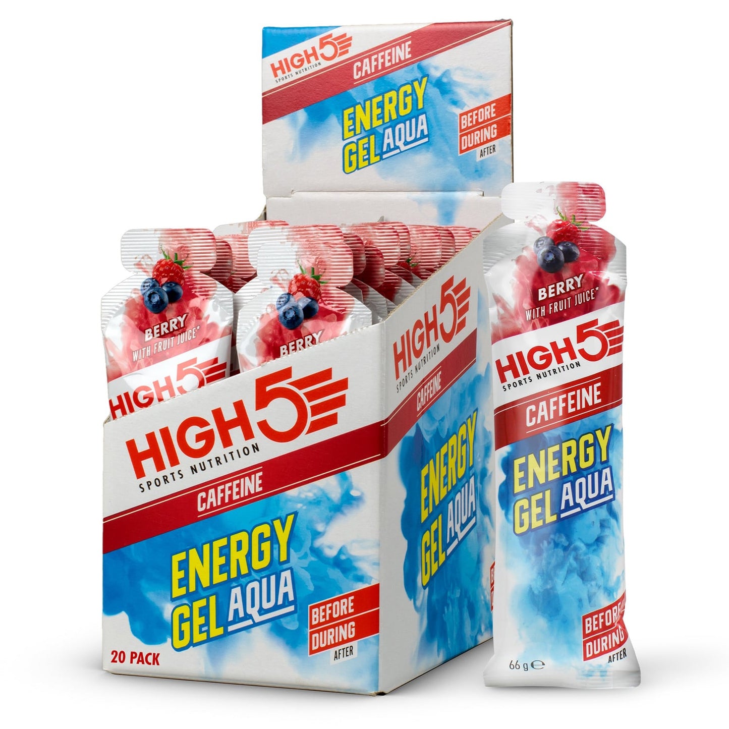 High5 ENERGY GEL Aqua Koffein (66g) Röda frukter