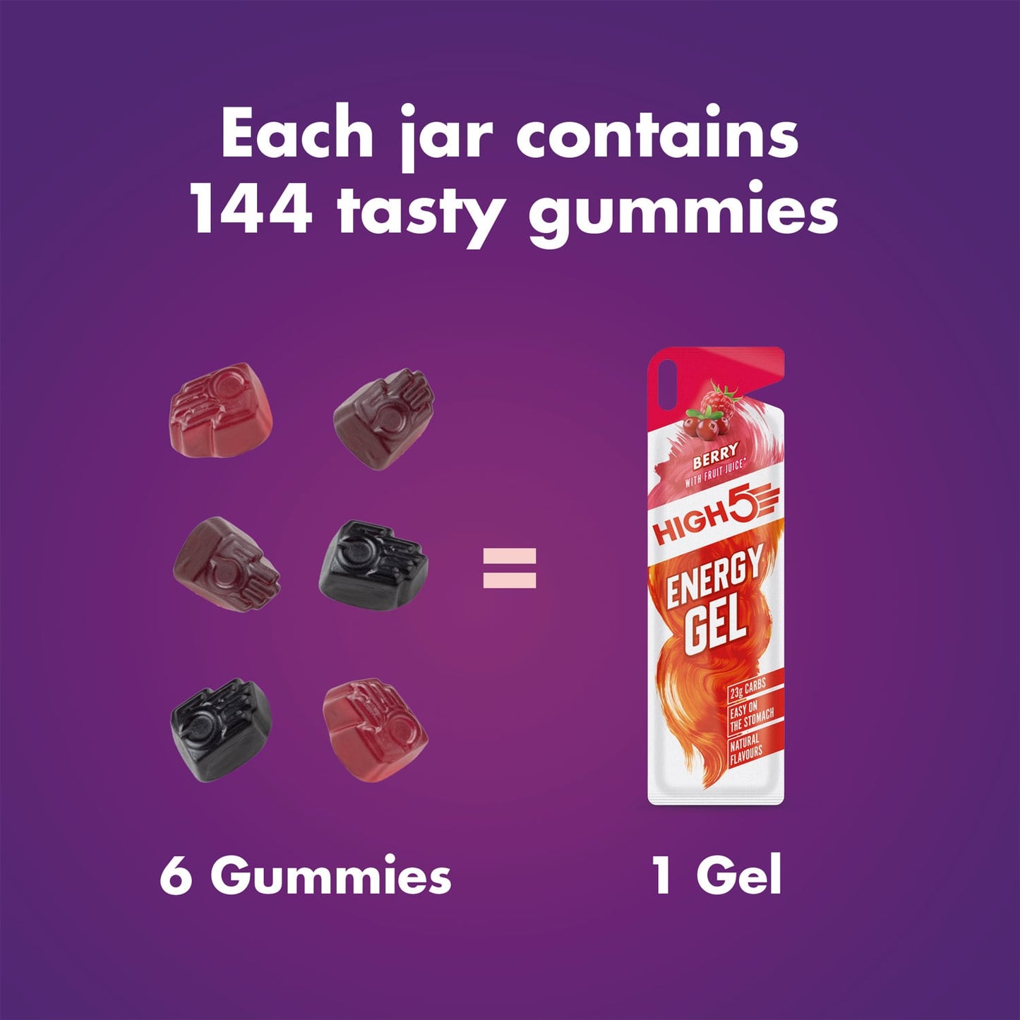 High5 TA Energy Gummies Ovoce Červená